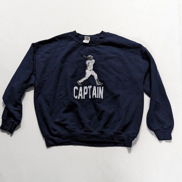 Navy CAPTAIN XL Derek Jeter custom Pull‎ over sweatshirt - Picture 1 of 4